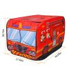 Kids Play Tent Foldable Pop Up Fire Truck Tent Portable Children Baby Play House W/ Carry Bag For Indoor Outdoor Use
