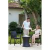Resin Outdoor Patio Cool Bar with 7.5 Gallon Beverage Cooler, Rattan Look Brown Finish