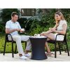 Resin Outdoor Patio Cool Bar with 7.5 Gallon Beverage Cooler, Rattan Look Brown Finish