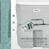 Outsunny Portable Toilet for Adults 5.3 Gallon, Porta Potty with Level Indicator, T-Type Water Outlets and Anti-Leak Handle Pump for Camping, Boating,