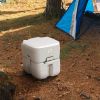 Outsunny Portable Toilet for Adults 5.3 Gallon, Porta Potty with Level Indicator, T-Type Water Outlets and Anti-Leak Handle Pump for Camping, Boating,