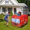 Kids Play Tent Foldable Pop Up Fire Truck Tent Portable Children Baby Play House W/ Carry Bag For Indoor Outdoor Use