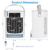 Portable Air Conditioner Fan Evaporative Humidifier 3 Speed Spray Personal Cold Mist Air Cooler Desk Table Fan Water Tank Night Light Adjustable Angel