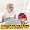 Carpet Tape Double Sided 2 In x 120 Ft 40 Yards Rug Tape Grippers for Hardwood Floors and Area Rugs Carpet Binding Tape Strong Adhesive and Removable