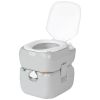 Outsunny Portable Toilet for Adults 5.8 Gallon, Porta Potty with Level Indicator, T-Type Water Outlets and Anti-Leak Handle Pump for Camping, Boating,