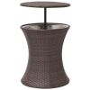 Ice Cooler Bucket Table 19.6"x23.6" Brown Poly Rattan