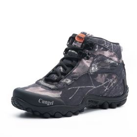 NEW Camo Tactical Boots Men Waterproof Military Tactical Boots Outdoor Combat Shoes Trekking Sneakers Man Hiking Hunting Boots (Color: Black, size: 41)