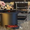 Outsunny 2-in-1 Smokeless Fire Pit, BBQ Grill, 25" Portable Wood Burning Firepit with Cooking Grate, Ash Tray & Poker, Low Smoke Camping Bonfire Stove