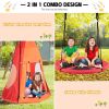 2-in-1 40 Inch Kids Hanging Chair Detachable Swing Tent