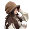 Fleece Lined Beret for Women Fleece Bucket Hat Painter Hat